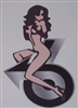 Girl riding Buick Turbo 6 trailer Window Decal Sticker