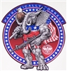 American Flag 2nd Amendment ELEPHANT Holding Guns Full color Graphic Window Decal Sticker