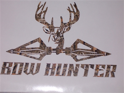 Bow Hunter With Arrows camo Full color Graphic Window Decal Sticker