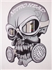 Nitro Head Mask w/ Piston Cross Skulls Full color Graphic Window Decal Sticker