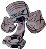 Angry Fighting Piston Full color Graphic Window Decal Sticker