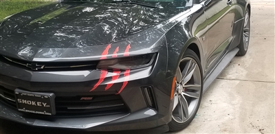 Monster Claw ripping Headlight or Tail light Decal Set on 2017 Camaro