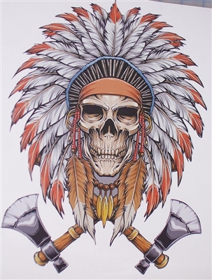 American Indian Chief Skull Full color Graphic Window Decal Sticker