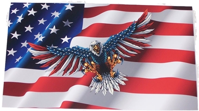 FULL COLOR American W/ Angry Attack Eagle Skull Full color Graphic Window Decal Sticker