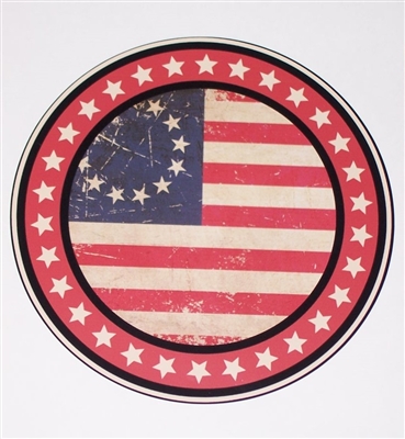 1776 Betsy Ross American Flag Circle  Full color Graphic Window Decal Sticker