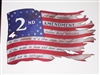 Tattered / Ripped 1776 2ND AMENDMENT  American Flag #2 Full color Graphic Window Decal Sticker