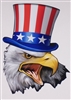 Angry American Flag Top Hat Eagle Graphic Window Decal Sticker