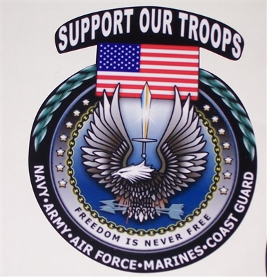 Support our troops Full color Graphic Window Decal Sticker