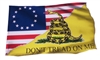 Waving Gadsden 1776 American Flag 50/50 Dont Tread on Me  Full color Graphic Window Decal Sticker