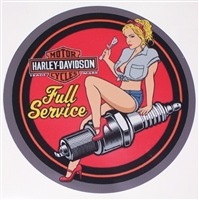 Harley Davidson Full Service Garage Circle Full color Graphic Window Decal Sticker