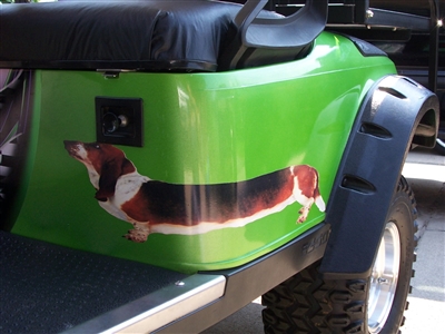 Begel Basset hound Dog Stripe Full Color Graphic Decal Sticker