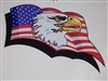 Waving American Flag with Eagle Head Full color Graphic Window Decal Sticker