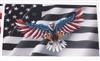 Black & White American Flag with Wing out attack Eagle Full color Graphic Window Decal Sticker