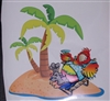 Bird Parrot on Island Decal Sticker