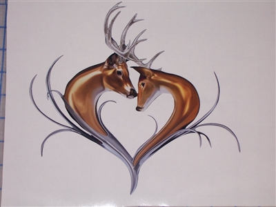 Tribal Deer Head Heart  trailer Window Laptop Phone Decal Sticker