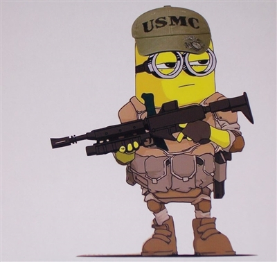 USMC Minion Full color Graphic Window Decal Sticker