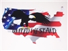 UNITED WE STAND  American Flag Map with Bald Eagle Full color Graphic Window Decal Sticker
