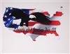 Liberty and Justice for all American Flag Map with Bald Eagle Full color Graphic Window Decal Sticker