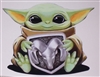 Baby Yoda Holding Ram Head Logo  Full color Graphic Window Decal Sticker