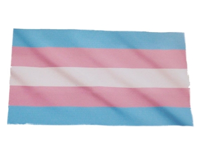 Waving Transgender Pink Blue & White Flag Full Color Graphic Window Decal Sticker