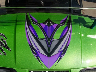 Green EZGO w/ Golf Cart Race Tech HOOD & Side Graphics