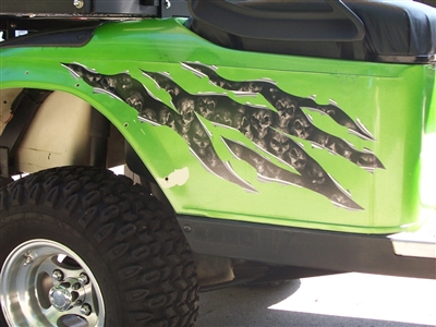 Green EZGO w/ ripped Metal Skull