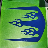 Green EZGO w/ Golf Cart American Flag FLAMES HOOD & Side Graphics