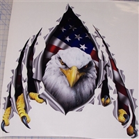 American Flag Eagle Rip Threw Trailer RV Motorhome Camper Car Truck SUV Window Decal Decals Sticker