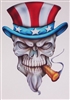 Uncle Sam Skull Full Color Graphic Decal Sticker