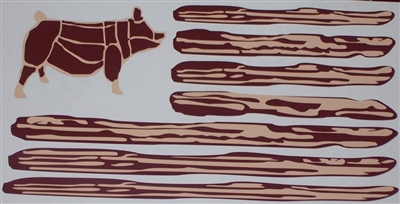 Gun and Riffle American Flag Full color Graphic Window Decal StickerPig and Bacon