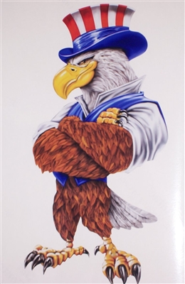 Angry Uncle Sam eagle American Flag Full color Graphic Window Decal StickerPig and Bacon