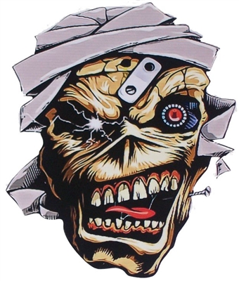 Angry Metal Head Zombie Full color Graphic Window Decal StickerAngry Aviation or Biker Zombie Skull