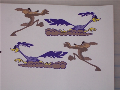 Coyote Chasing Road Runner Birds trailer Window Decal Sticker