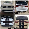 Gray Dodge Durango w/ red & 3D Black CF 2 Color Rally Stripe Set