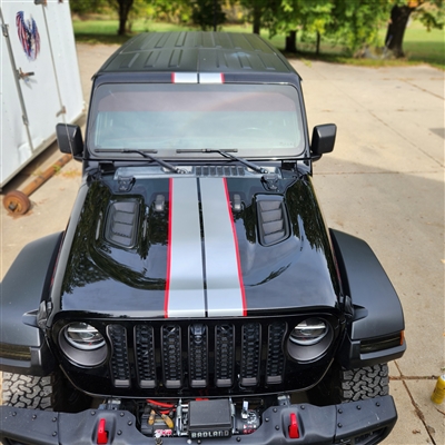 Jeep Wrangler Gladiator 6" 2"  Two  Color HOOD Rally Stripe Set