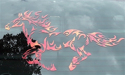 Large Mustang Fire Pony Decal Sticker