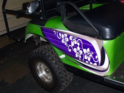 Green EZGO w/ Golf Cart Beach Croozer HOOD & Side Graphics