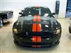 Black mustang w/ Red & silver 2 Color Dual Stripe Kit