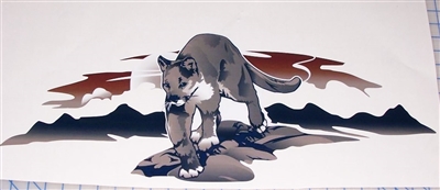 Gray Cougar window hood rv motorhome or Boat Decal