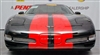 Black Corvette w/ red plain rally stripes