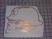 Metal Militia Skull Window 8X10 Decal/Sticker