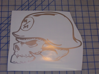 Metal Militia Skull Window 8X10 Decal/Sticker