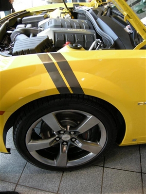 Yellow Camaro w/ Black Hash Mark Fender stripes 2  a Pair