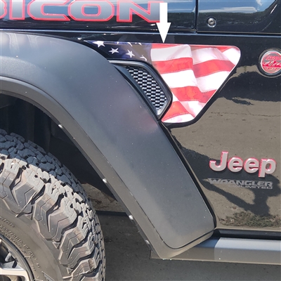 PAIR FULL COLOR Fender Vent Decal / Sticker FIT 2018 - 2025 Jeep Wrangler and Gladiator Many Styles and Colors