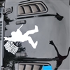 Walking Peace Sign Sasquatch carrying American Flag Hood Decal Sticker Fits Jeep Wrangler Gladiator and Ford Bronco