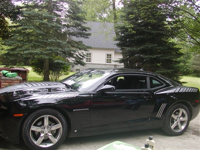 Black Camaro w/ Grey FADING Front Fender Stripe Decals