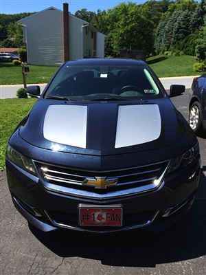 Black Impala W/ Grey Hood Rally Stripes Decals