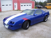 Blue Camaro w/ red Hash Mark Fender Stripe