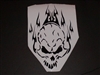 Tribal Flaming Skull Hood or Window Decal #1