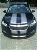 Black Chevy Cruze w/ Gray 10" Twin Rally Stripe Set